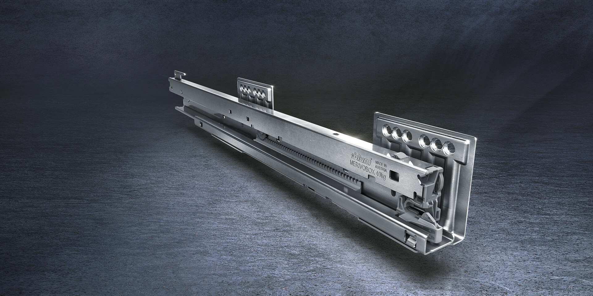 Juego de correderas MERIVOBOX, con BLUMOTION, medida 400 mm, capacidad 40 kg