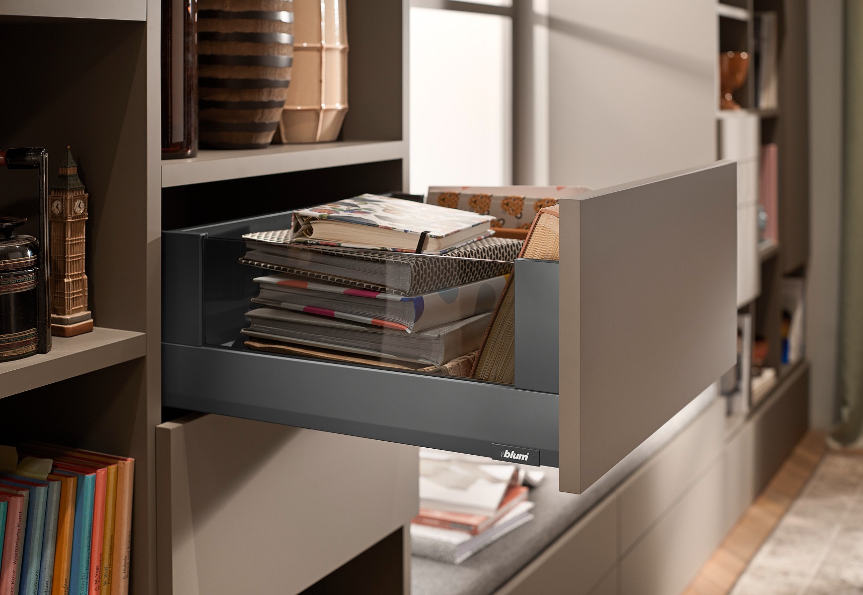 Kit Cajón MERIVOBOX BOXCOVER altura E (192 mm), color gris orión mate 