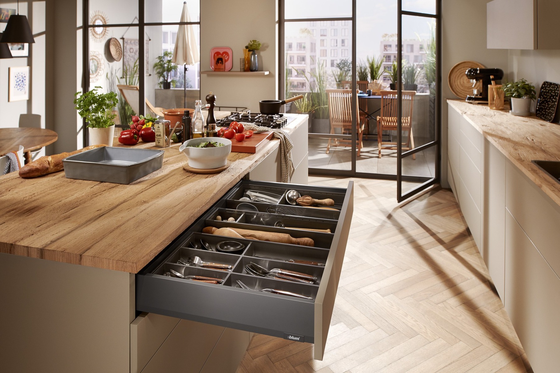 Juego de costados MERIVOBOX, altura M, longitud 500 mm, GRIS ORION MATE