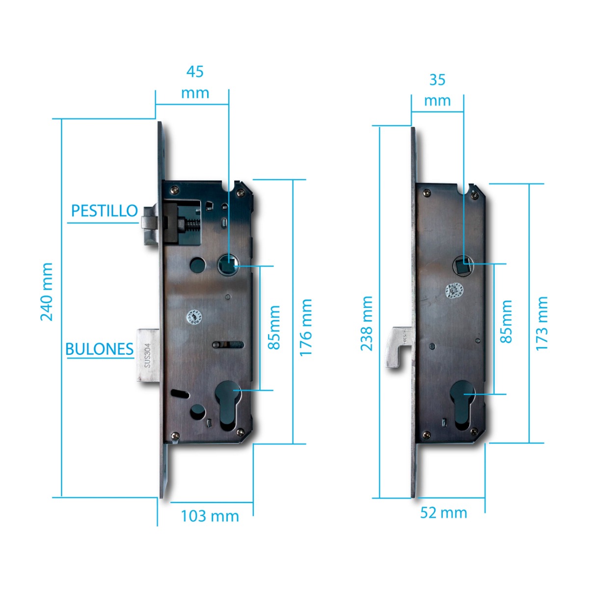Cerradura inteligente FREYA con manija para puerta interior, acabado negro