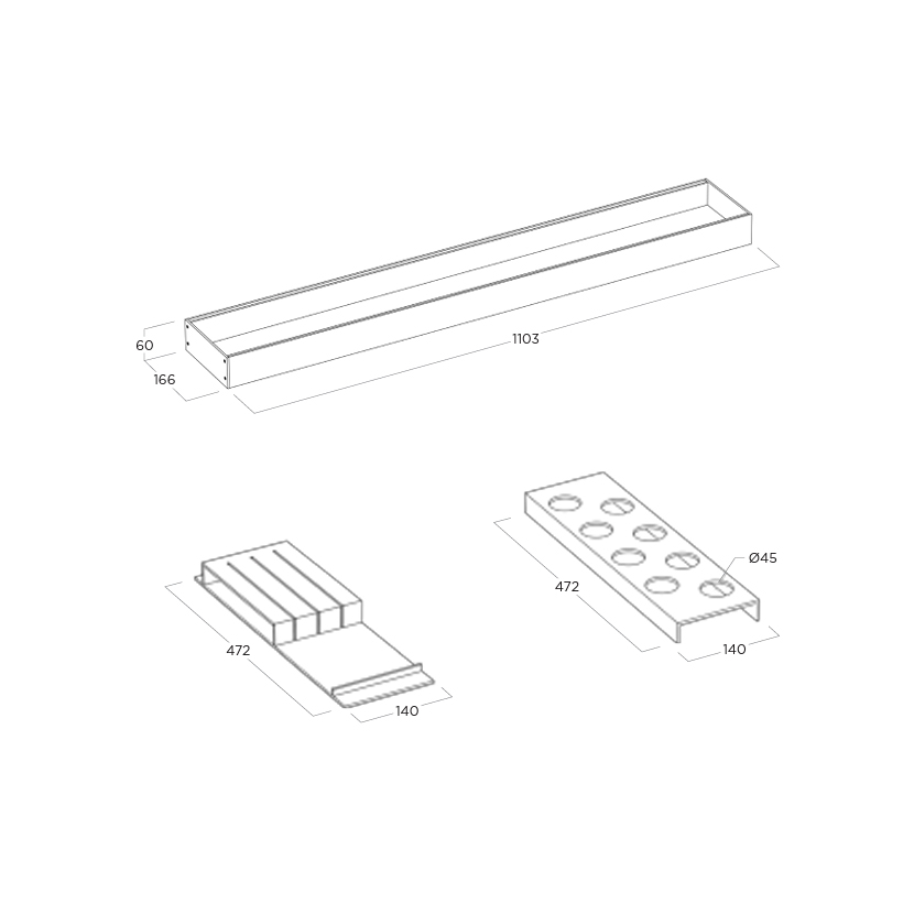 Set organizador BELNET LAY ON, con especiero y porta cuchillos, para organización de cajones de cocina