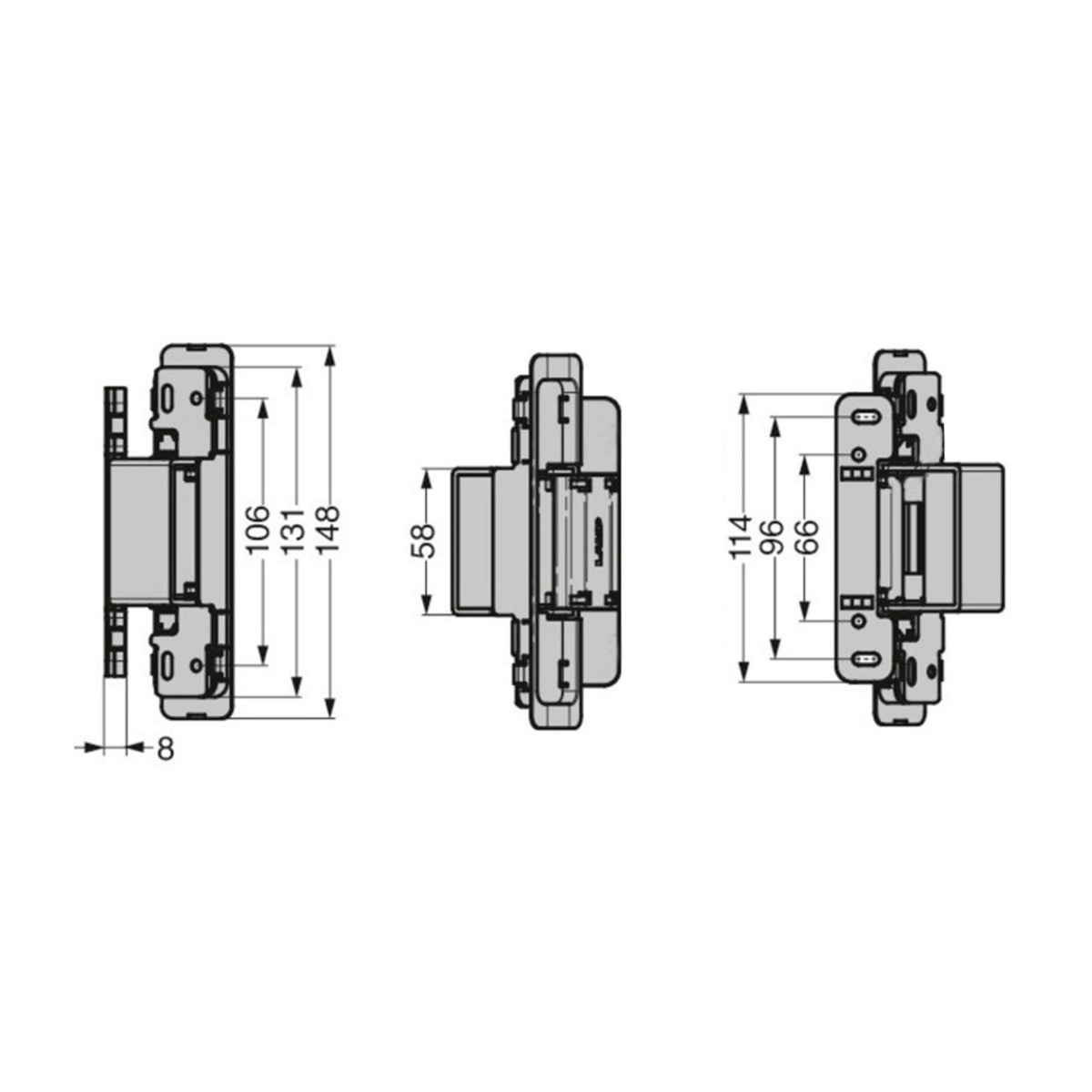 Bisagra oculta BEYOND de 125° para puerta de comunicación, color negro