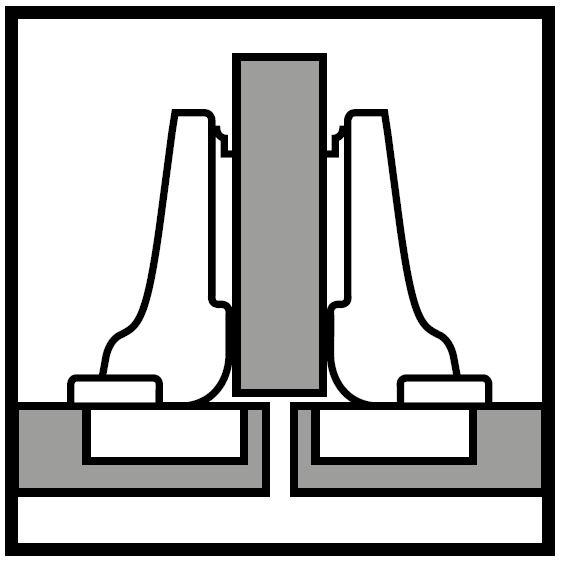 Bisagra CLIP top 110° cazoleta con muelle, montaje con taquete (medio cubrimiento)