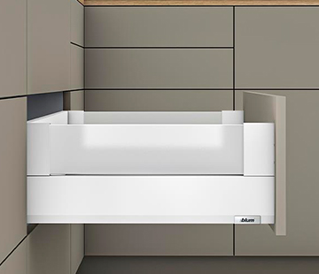 Cajón MERIVOBOX BOXCOVER altura E (192 mm), color blanco seda mate