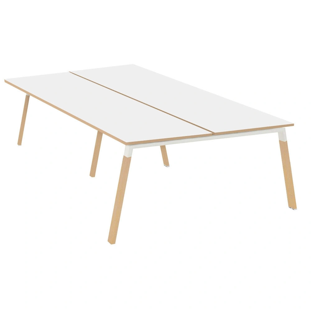 Kit de soportes Bench LEGNO 120, acabado blanco y patas de haya