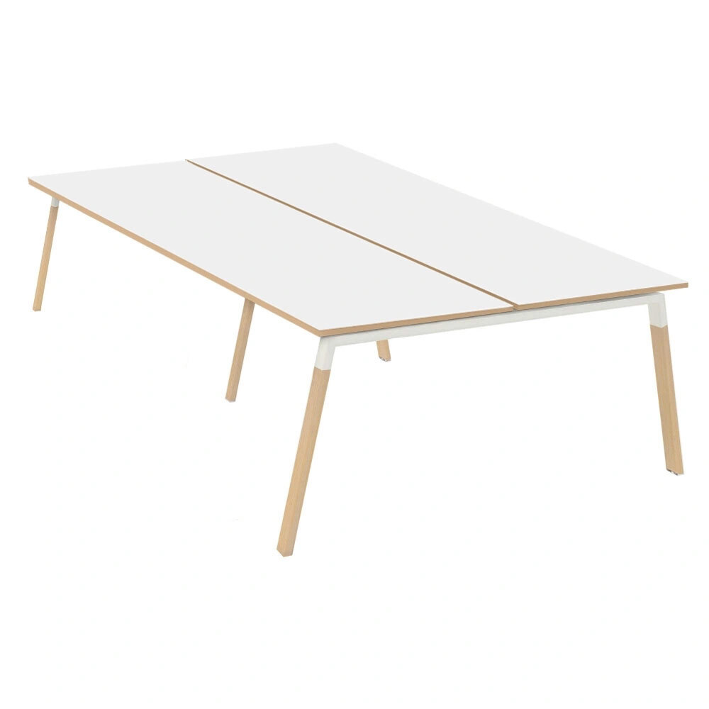 Kit de soportes Bench LEGNO 140, acabado blanco y patas de haya