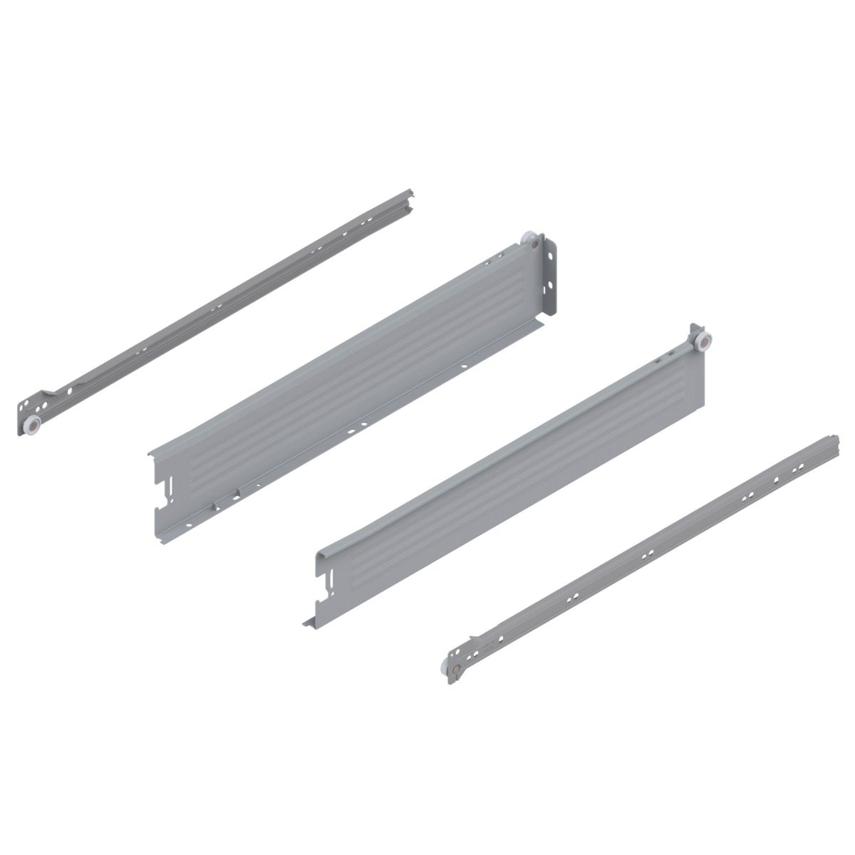 Costados y correderas METABOX montaje rápido, Altura M, longitud 500mm, gris 