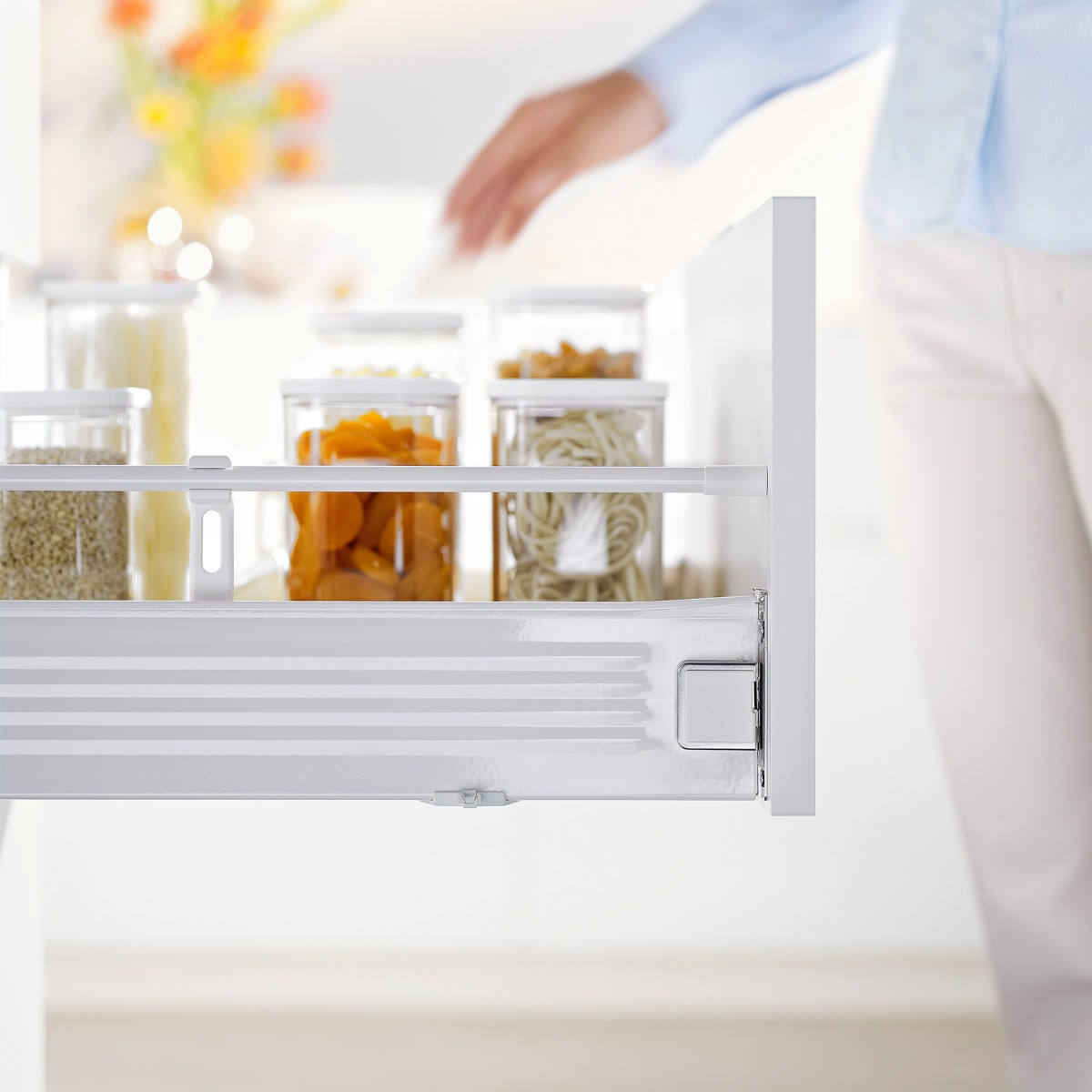 Cajón METABOX con galerías, altura B, color blanco nieve