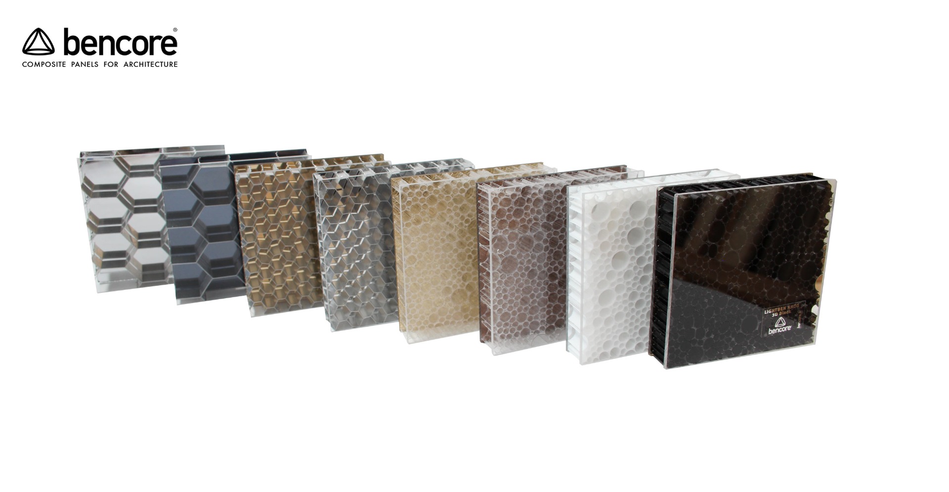 Caja pequeña con muestras de paneles BENCORE, MIRROR COLLECTION