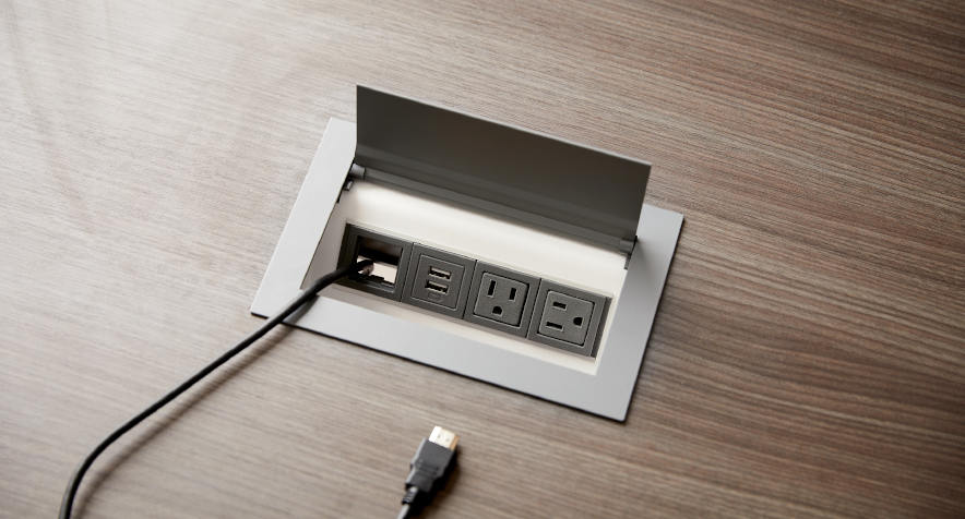 Multicontacto MINI MAIN 2.0, 2 puertos eléctricos y 2 puertos opcionales, acabado gris mate