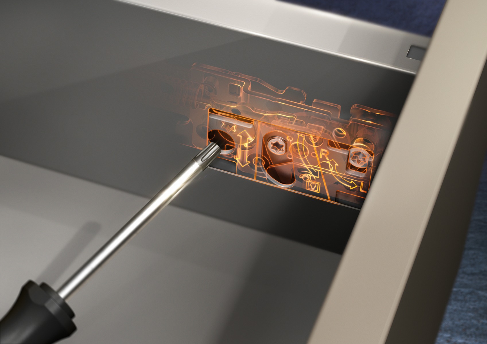 Juego de costados MERIVOBOX, altura M, longitud 500 mm, GRIS ORION MATE