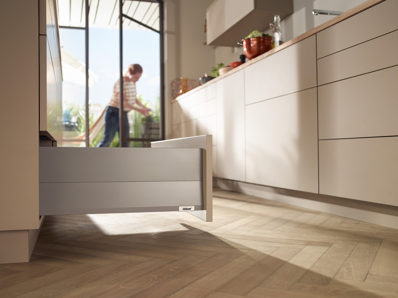 Juego de BOXCAP MERIVOBOX, altura E (192 mm), 500 mm, gris indium mate