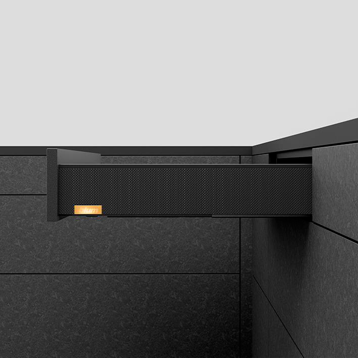 Cajón LEGRABOX altura M, color negro carbón mate con textura