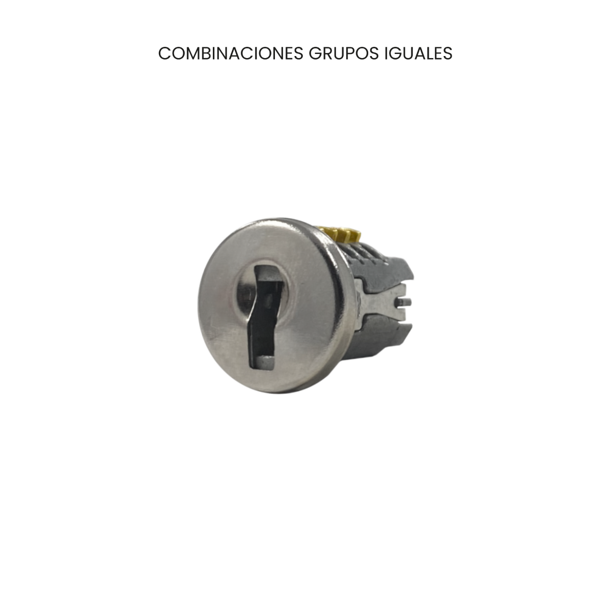 Cerradura LP-125, combinaciones grupos iguales, acabado níquel