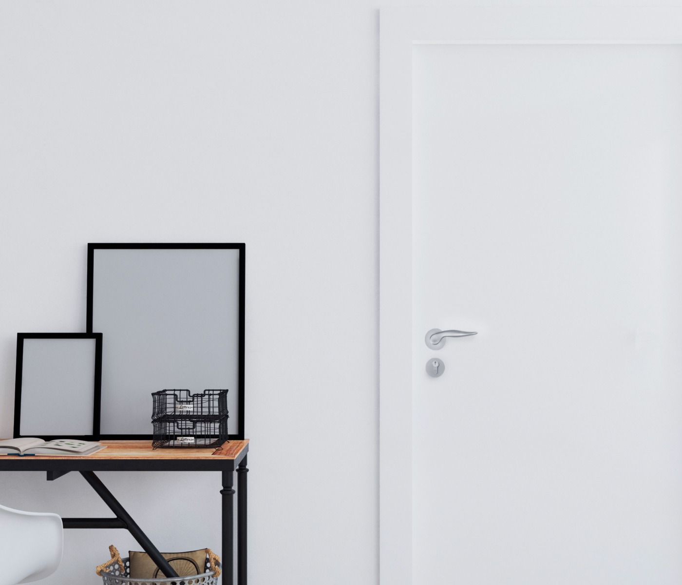 Set de manijas Fusital, NF NOVANTOTTO H334R8Y, con bocallave para recámara, diseñado por Foster & Partners, acabado cromo satinado 