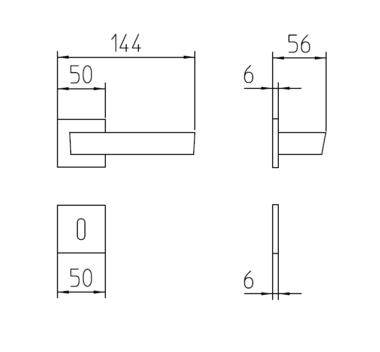 Set de Manijas Mandelli, NURIA 1501 para recámara o baño, acabado cromo satinado