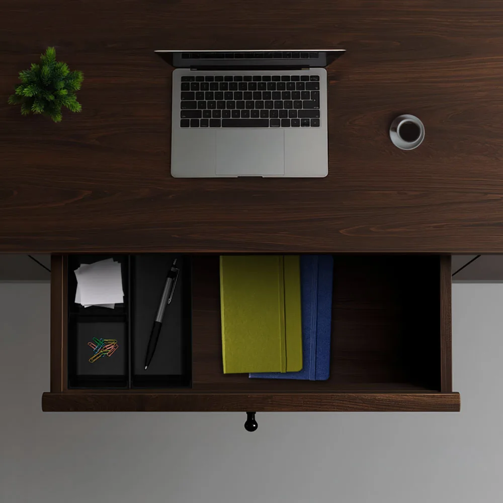 Caja Organizadora REVEAL doble con 3 divisiones, 200mm x 150mm, acabado aluminio anodizado antracita