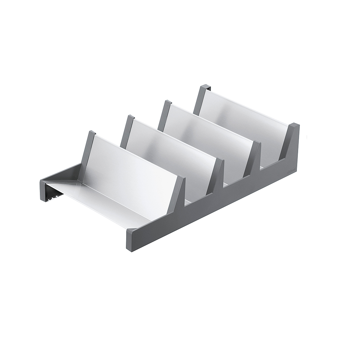 Especiero de acero inoxidable Blum para organización de cajones de cocina AMBIA-LINE