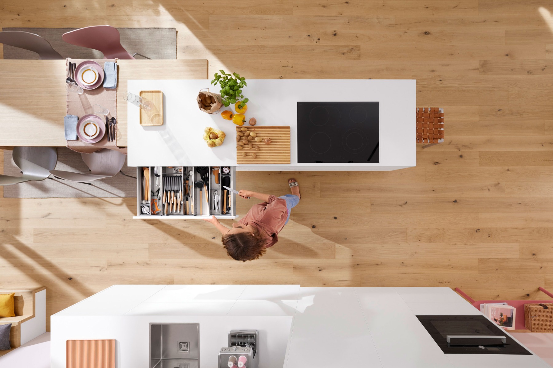 Organizador para utensilios de cocina ORGA-LINE para cajón cubertero TANDEMBOX con ancho de 900 mm