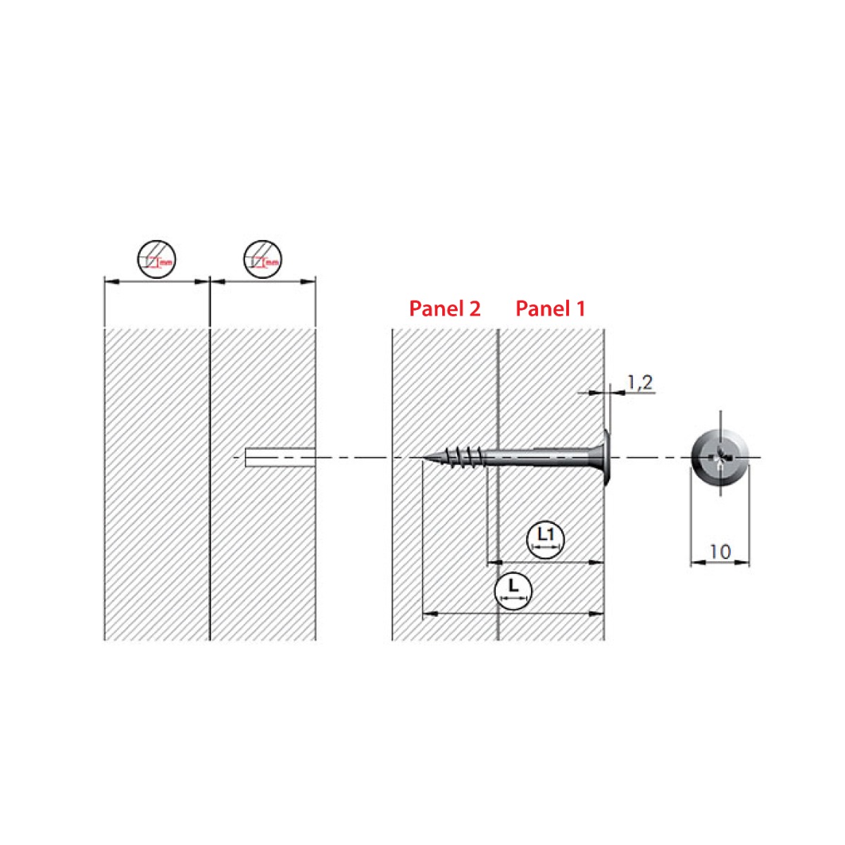 Tornillo PANELVIT para unión de paneles 