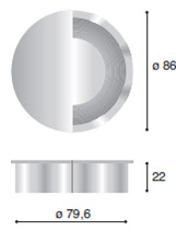 Pasacables circular para embutir en mesa o escritorio, metálico, Ø80mm, acabado plateado