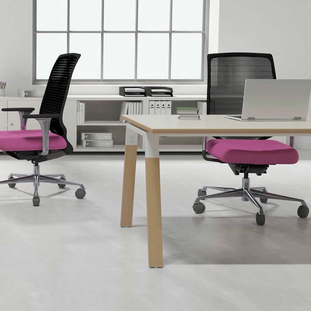 Kit de soportes LEGNO 60, acabado blanco y patas de haya	