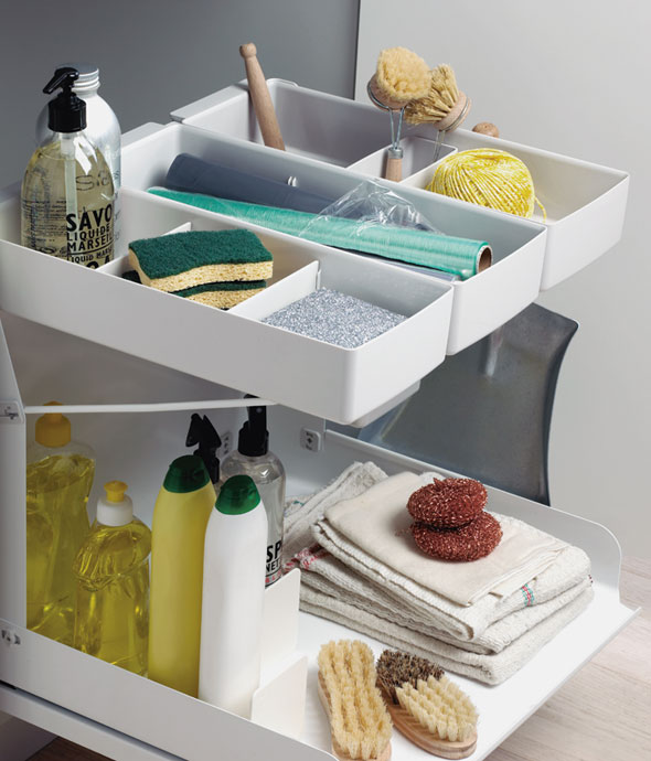 Extraíble de cocina KITCHEN TOWER para mueble de 600 mm, color blanco