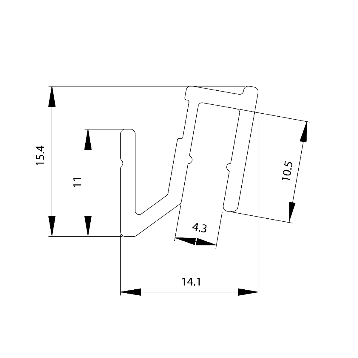 Perfil VANGUARD de iluminación indirecta, longitud 2050 mm