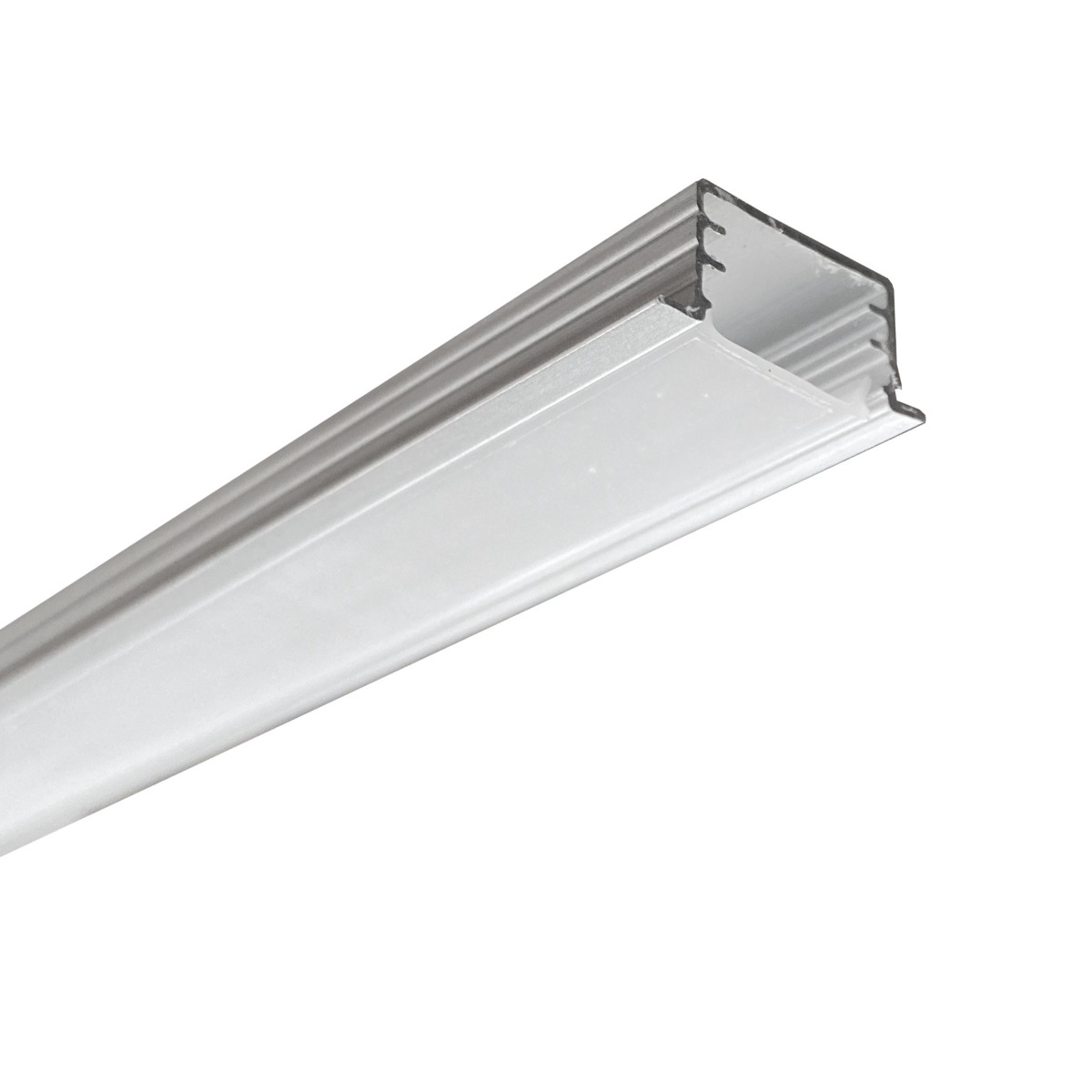 Perfil de aluminio MEG con difusor, acabado aluminio