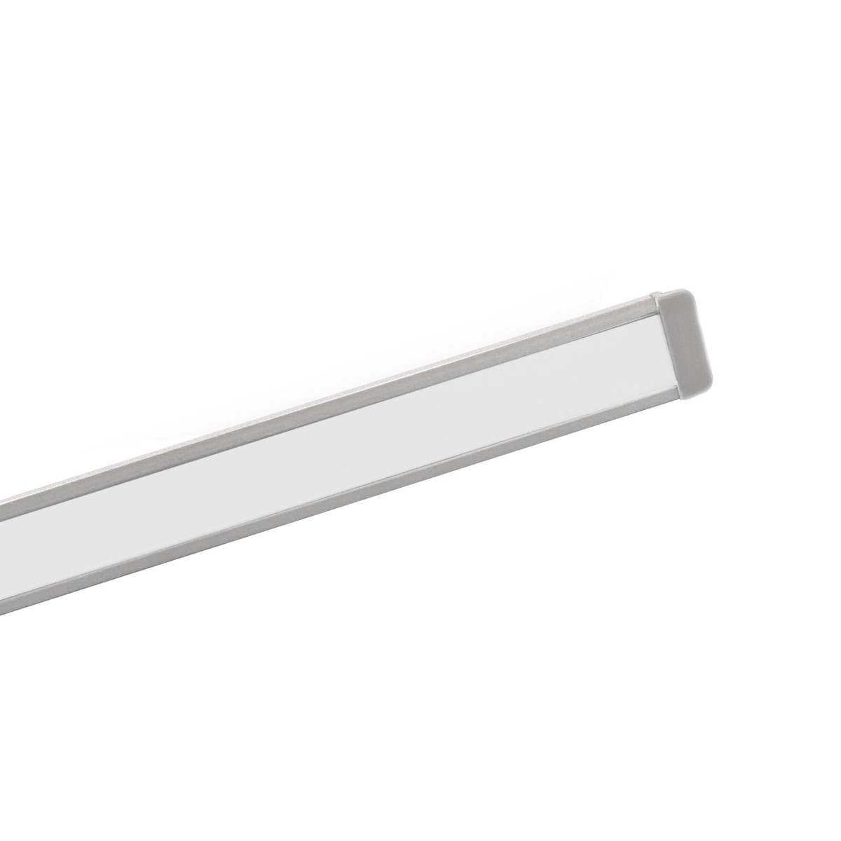 Perfil de aluminio MEG con difusor, acabado aluminio