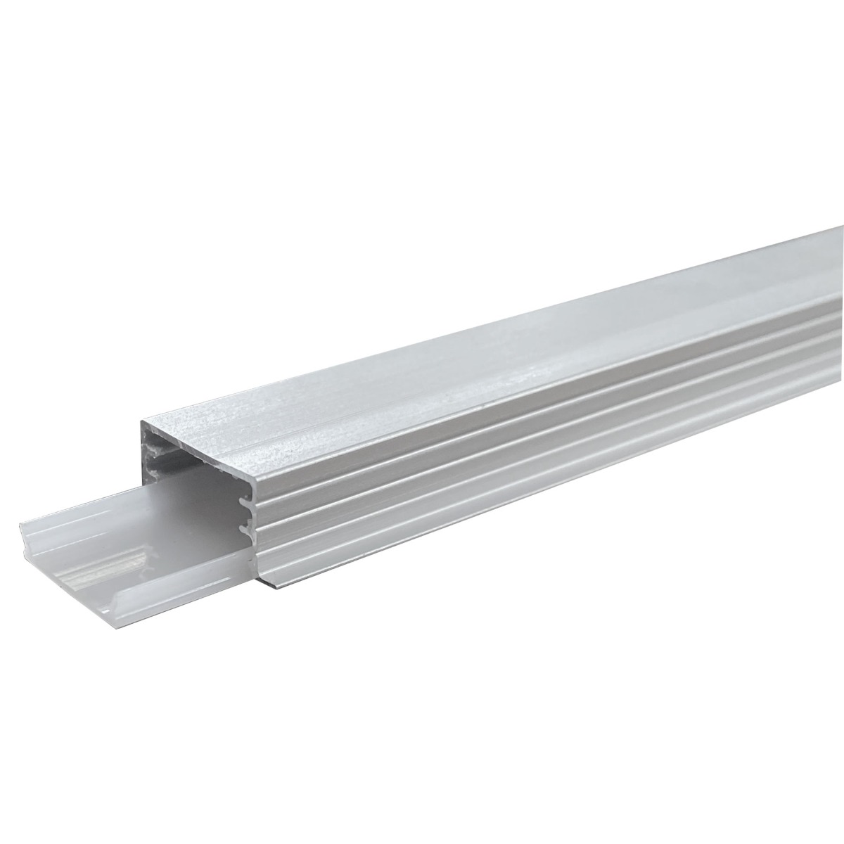 Perfil de aluminio MEG con difusor, acabado aluminio