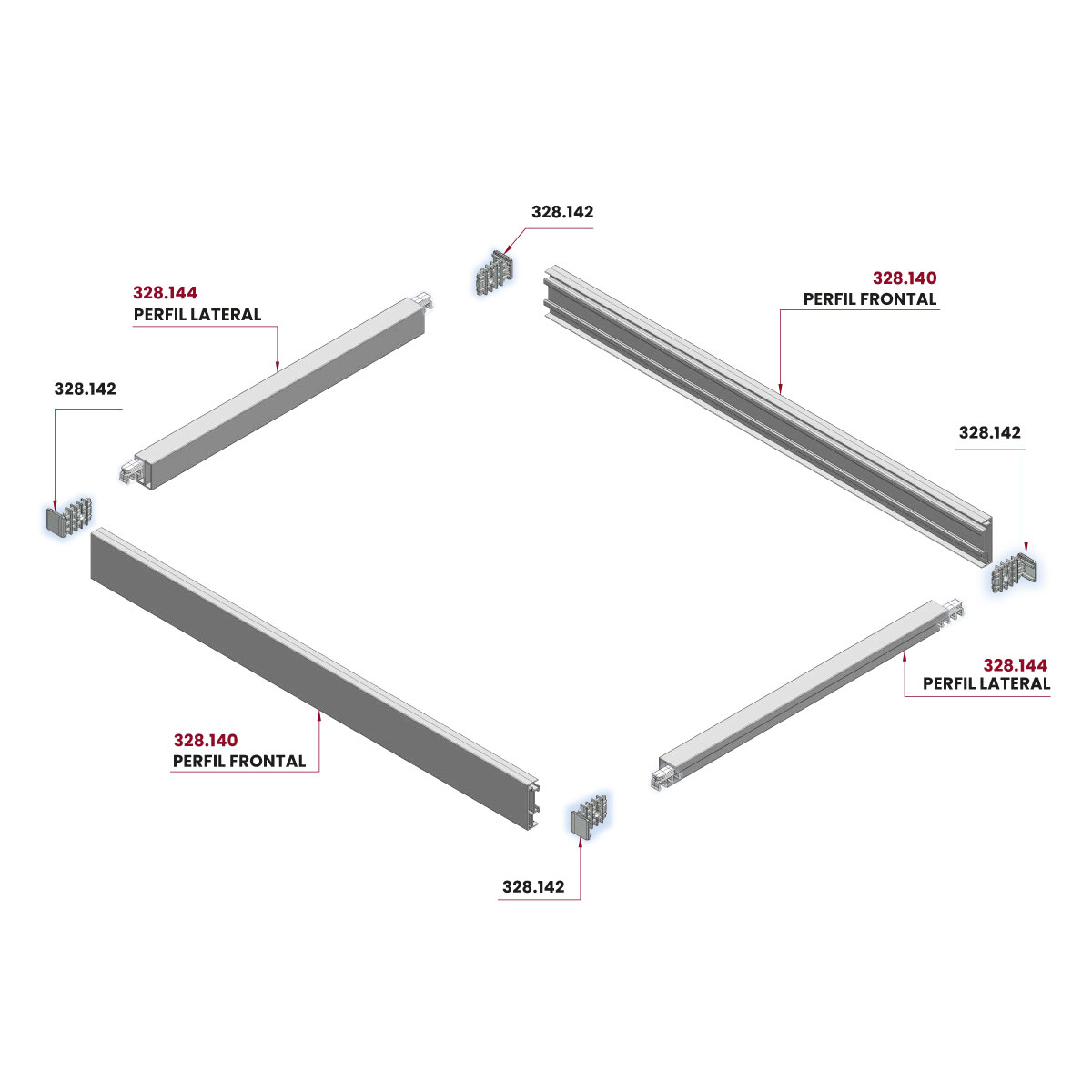 Perfil STRIKE para entrepaños