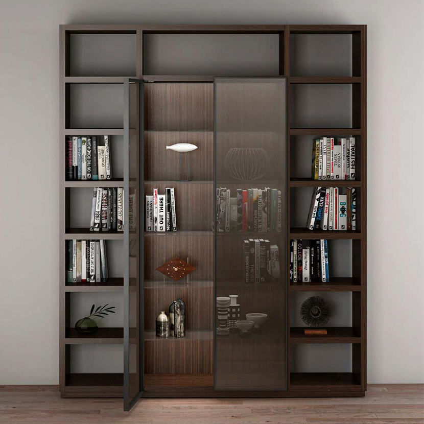 Perfil de aluminio STUDY para puerta angosta de cristal