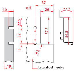 Caja con 10 perfiles de aluminio GOLA L y accesorios opcionales