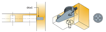 Perno KLIX chico con cuerda Euro para muebles