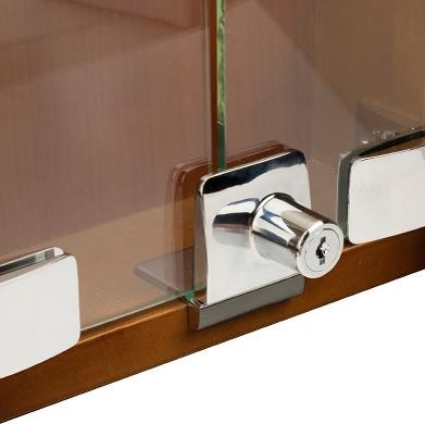 Cerradura SQUARE para puerta doble de VIDRIO de 4 a 6 mm, acabado ALUMINIO Comb IGUALES