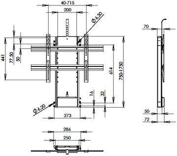Elevador PL1000 para pantallas de hasta 75