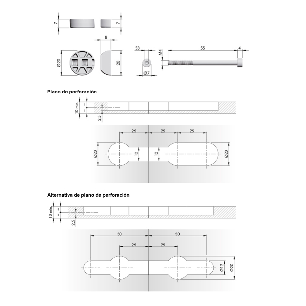 Kit de sistema de unión K TOP para cubiertas
