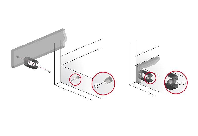 Sistema de unión PLINTH CLIP para fijación de zoclos