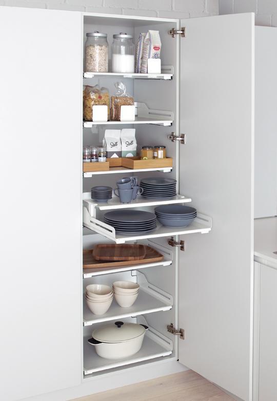 Entrepaño extraíble EXTENDO, Línea LIBELL para mueble de 900 mm, color blanco