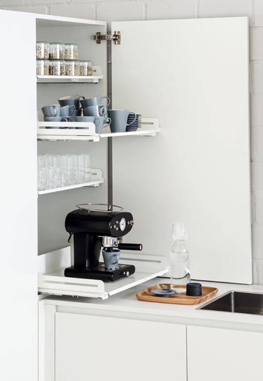 Entrepaño extraíble EXTENDO, Línea LIBELL para mueble de 900 mm, color blanco