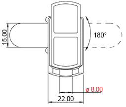 Porta candado KANE, acabado níquel con pestillo recto