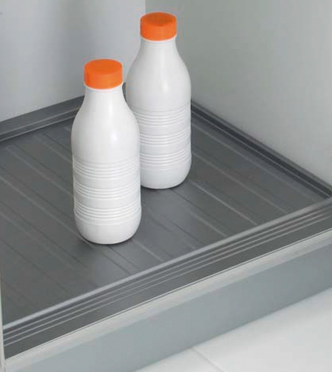 Tapete bajo fregadero PROTEC para gabinete de 1000 mm, medida 960 x 600 x 1.5 mm, color plata