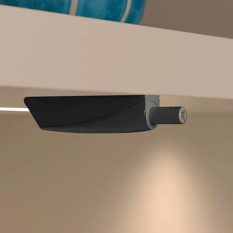 Sistema de apertura K-PUSH TECH para puerta gabinete, color antracita