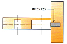 Perno QUICKFIT con taquete de expansión 5mm para muebles.