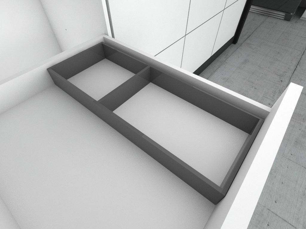 Set organizador cubertero LABRYS con 2 divisiones, de aluminio acabado stardust