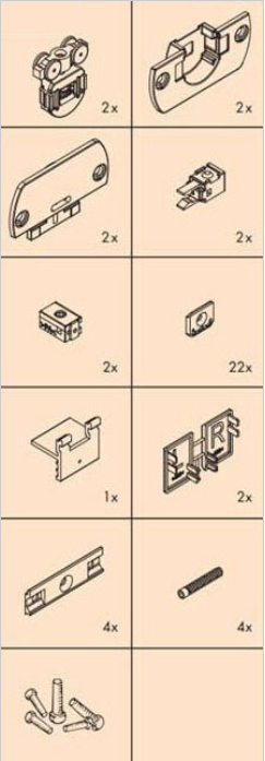 Sistema corredizo REGAL C16, para 1 puerta de madera
