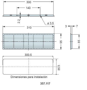 Rejilla para ventilación