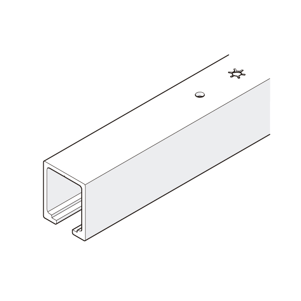 Riel de rodadura de aluminio anodizado, plata, pre perforado de 2000 mm
