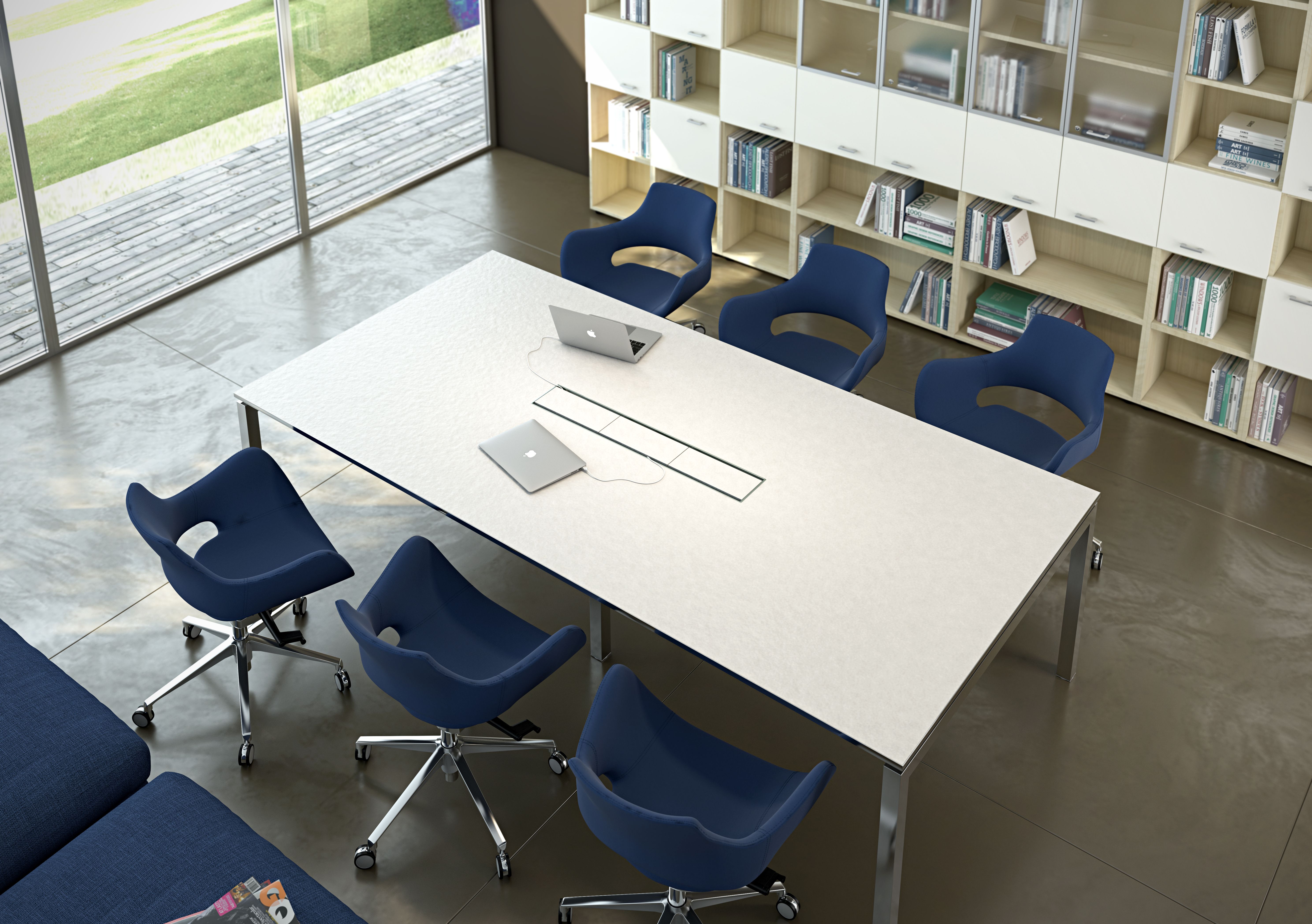 Imagen de aplicación del pasacables Exit Fly Dual para mesa